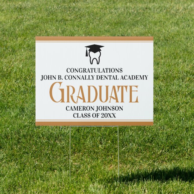 Personalized Chic Dental School Graduation Yard Sign (Insitu)