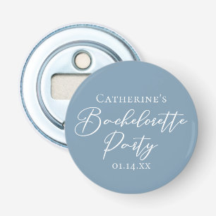 Personalized Chic Dusty Blue Bachelorette Party Bottle Opener