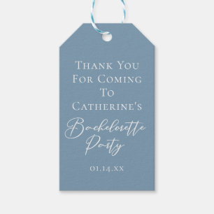 Personalized Chic Dusty Blue Bachelorette Party Gift Tags