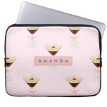 Personalized Chic Espresso Cocktail Pattern Laptop Sleeve
