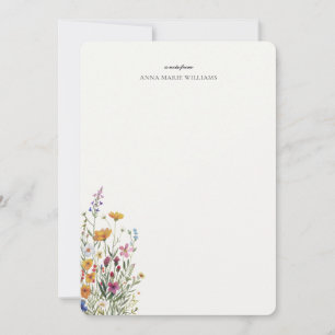 Personalized Chic Floral Elegant Note Card