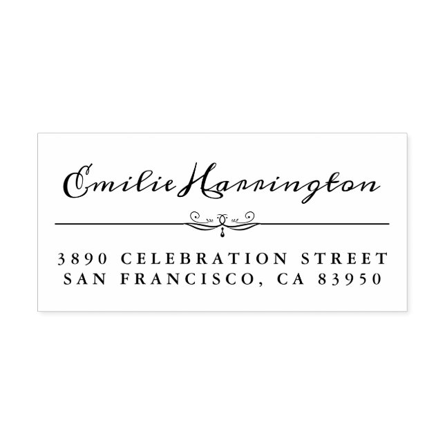 Personalized Chic Hand-written Name Return Addre Rubber Stamp (Imprint)