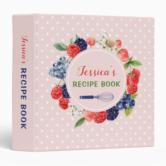 Personalized Chic Kitchen Dessert Recipe Book 3 Ring Binder