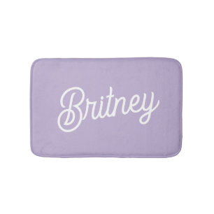 Personalized Chic Lavender Purple Monogram Name Bath Mat