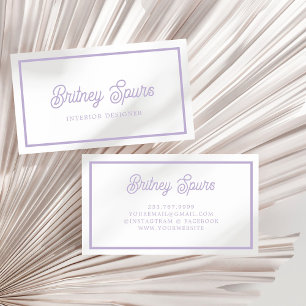Personalized Chic Lavender Purple Monogram Name Business Card