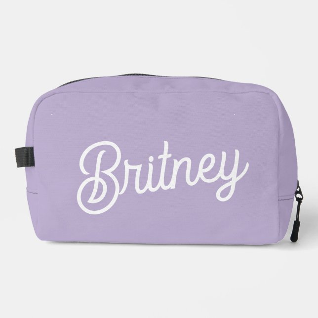 Personalized Chic Lavender Purple Monogram  Name Dopp Kit (Front)