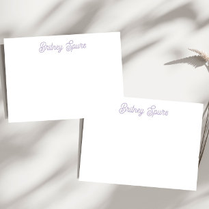 Personalized Chic Lavender Purple Monogram Name Note Card