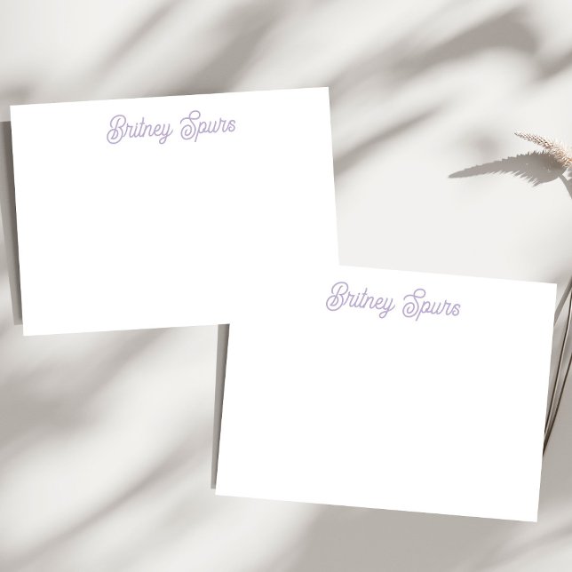 Personalized Chic Lavender Purple Monogram  Name Note Card (Creator Uploaded)