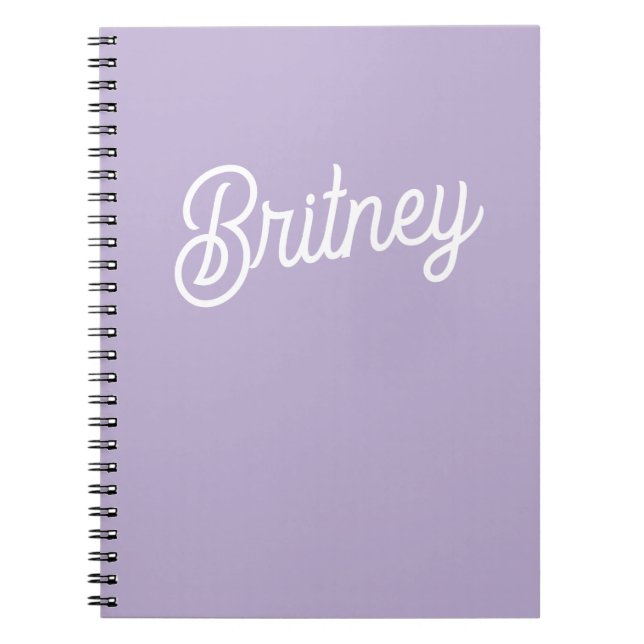 Personalized Chic Lavender Purple Monogram  Name Notebook (Front)