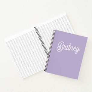 Personalized Chic Lavender Purple Monogram Name Notebook