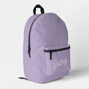 Personalized Chic Lavender Purple Monogram  Name Printed Backpack