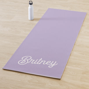 Personalized Chic Lavender Purple Monogram  Name Yoga Mat