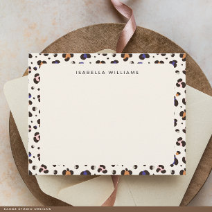 Personalized Chic Leopard Animal Print Pattern Note Card