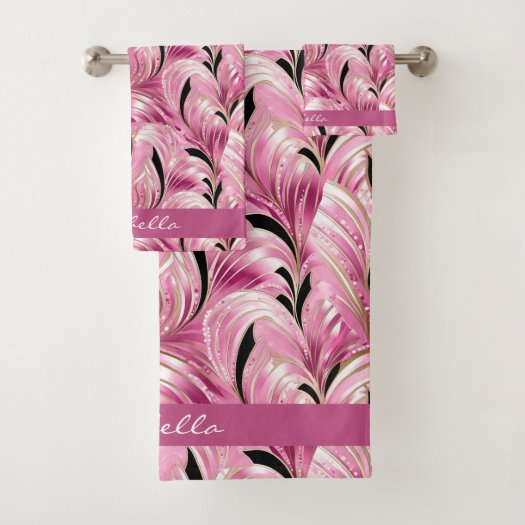 Personalized Chic Luxury Pink Glam Pattern Shower