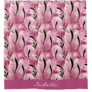 Personalized Chic Luxury Pink Glam Pattern Shower Curtain