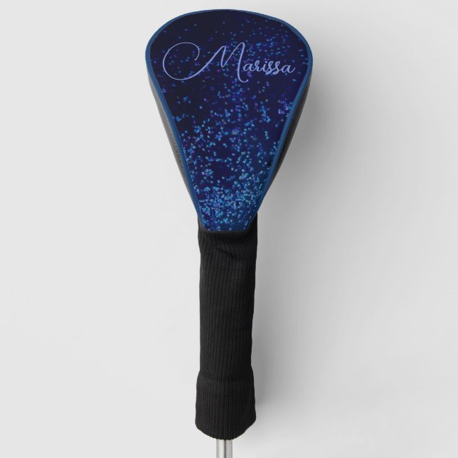 Personalized Chic Midnite Blue Confetti     Golf Head Cover (Front)