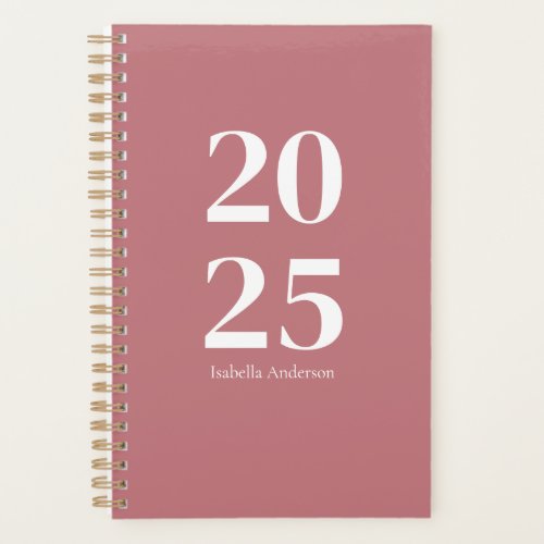 Personalized Chic Modern Dusty Rose MonthlyWeekly Planner