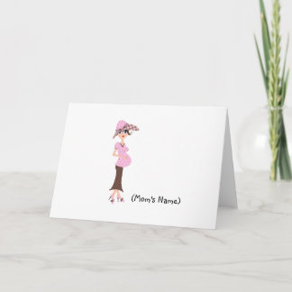 Personalized Chic Mom/Pregnant Woman Stationery Thank You Card