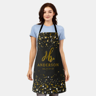 Personalized Chic Mr. and Mrs. Aprons Gift Set