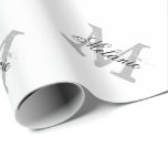 Personalized chic name monogram wrapping paper<br><div class="desc">Personalized black and white name monogram wrapping paper. Elegant gift wrap with personalizable name and background color. Cute monogrammed pattern design for chic Birthday party, Christmas, bridal shower, classy baby shower, fancy wedding favors and more. Suitable for men women and kids (boys and girls). Vintage initial letter and stylish scipt...</div>