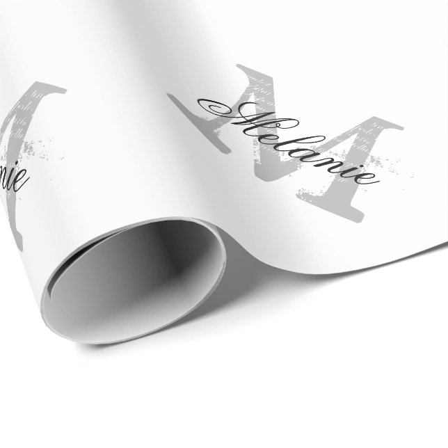Personalized chic name monogram wrapping paper (Roll Corner)