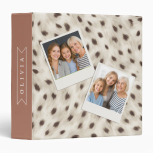 Personalized Chic Neutral Leopard Animal Print 3 Ring Binder