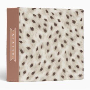 Personalized Chic Neutral Leopard Animal Print 3 Ring Binder