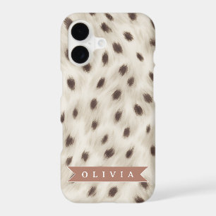 Personalized Chic Neutral Leopard Animal Print iPhone 17 Case