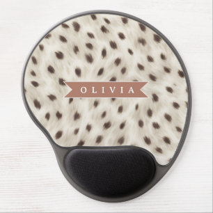 Personalized Chic Neutral Leopard Animal Print Gel Mouse Pad