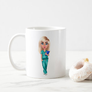 Personalized Chic Nurse (Blonde Hair) Mug