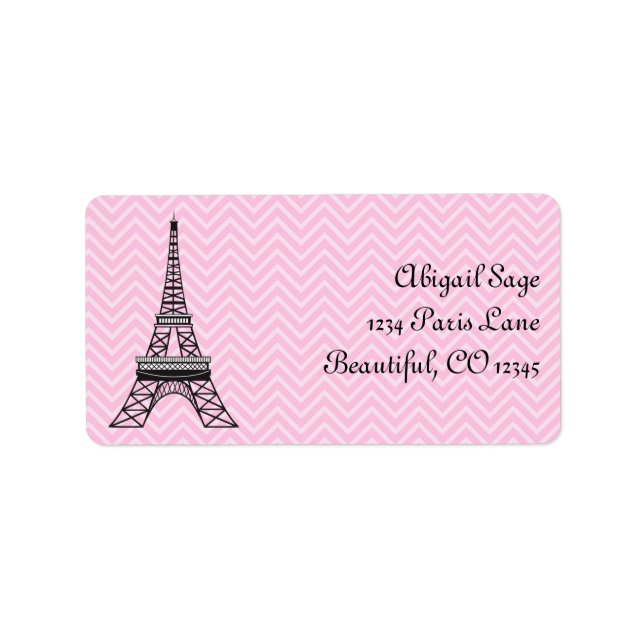 Personalized Chic Paris Eiffel Tower Address Label (Front)