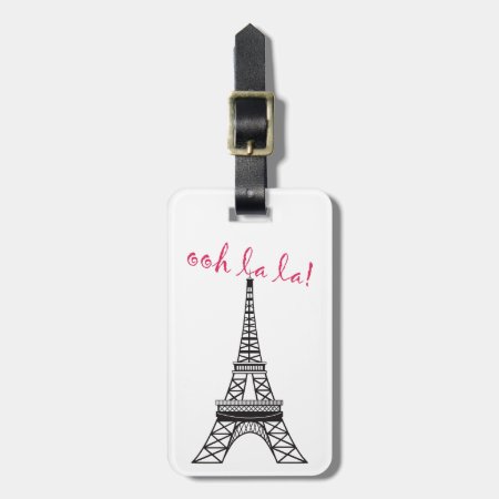 Personalized Chic Paris Eiffel Tower Luggage Tag