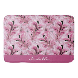Personalized Chic Pink Glam Luxury Pattern  Bath Mat
