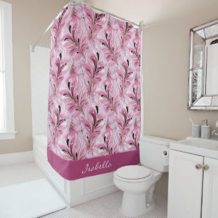 Personalized Chic Pink Glam Luxury Pattern Shower Curtain