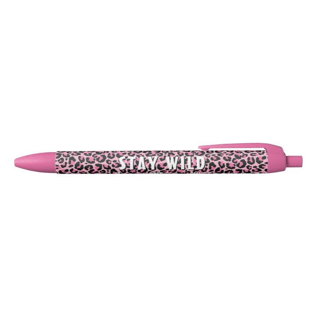 Personalized Chic Pink Leopard Print Pen (Top)