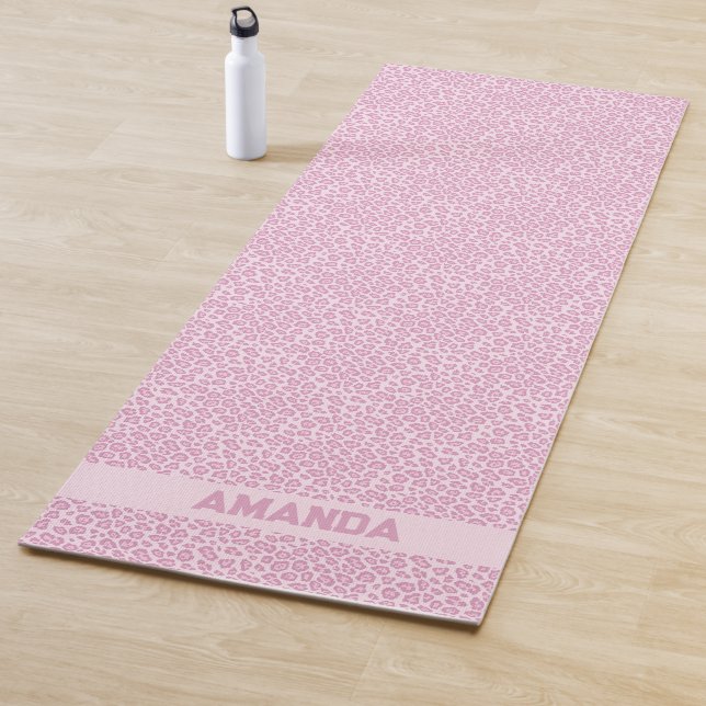 Personalized Chic Pink Leopard  Yoga Mat (In Situ)
