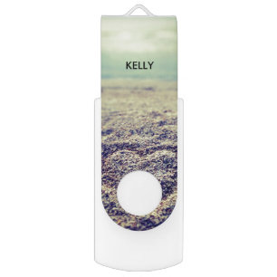 Personalized chic summer beach ocean seaside photo USB flash drive
