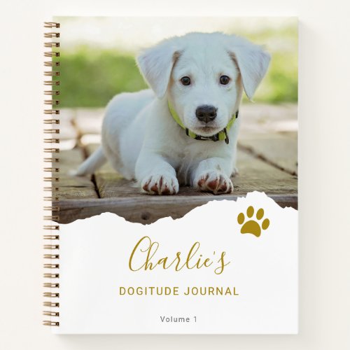 Personalized Chic Torn Photo Dog Gratitude Journal