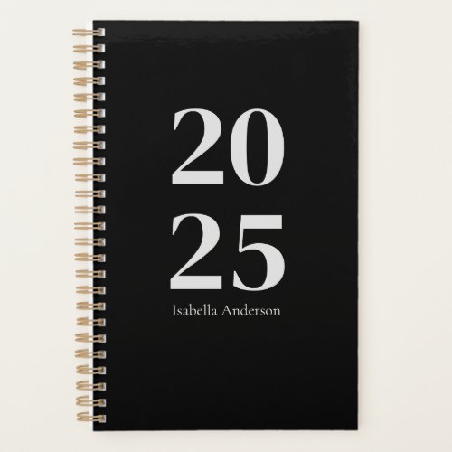 Personalized Chic Trendy Black MonthlyWeekly Planner