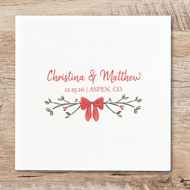 Personalized Chic Winter Holiday Christmas Wedding Napkins (Creator Uploaded)