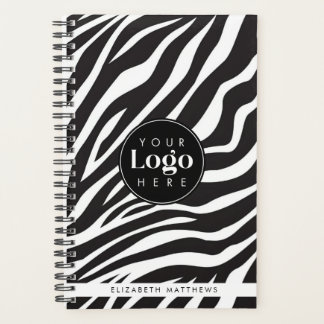 Personalized Chic Zebra Print Custom Company Logo Planner