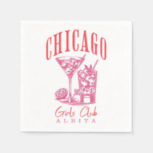 Personalized chicago bachelorette classic napkins