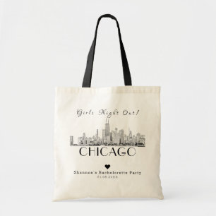 Personalized Chicago Bachelorette Party Tote Bag