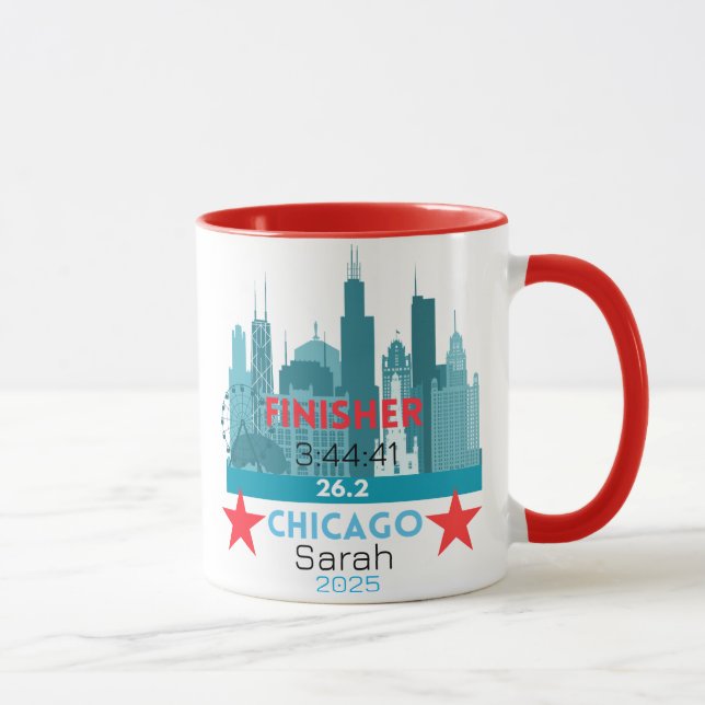 Personalized Chicago Marathon 2025 Gift For Runner Mug (Right)