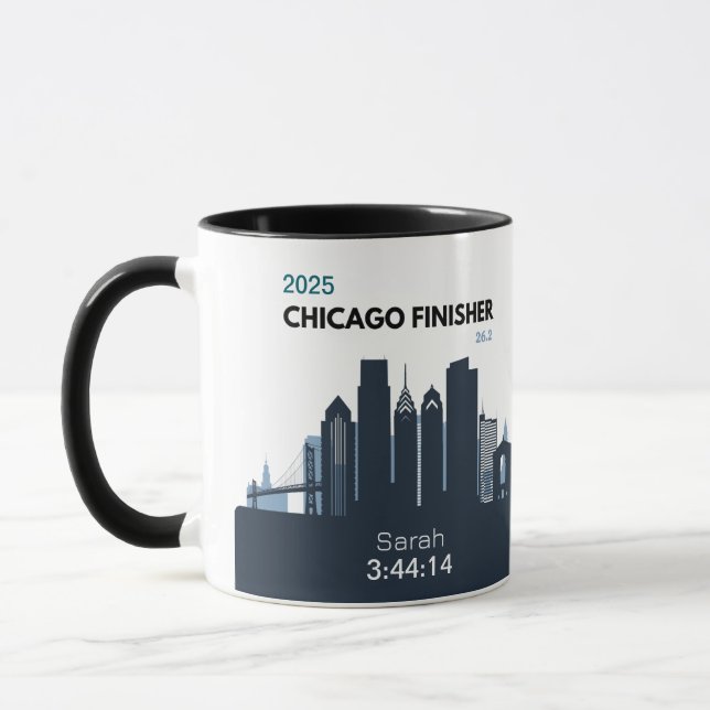 Personalized Chicago Marathon Gift For Marathoner Mug (Left)