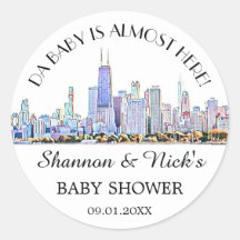 Personalized Chicago Skyline Baby Shower