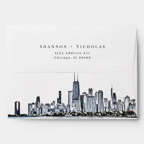 Personalized Chicago Skyline Envelope