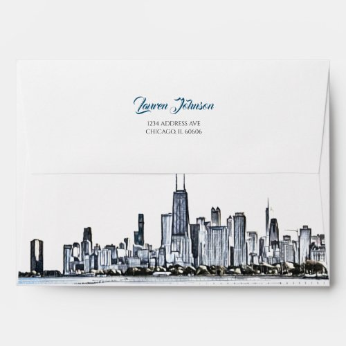 Personalized Chicago Skyline Envelope