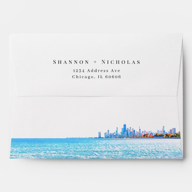 Personalized Chicago Skyline Envelope (Back (Top Flap))
