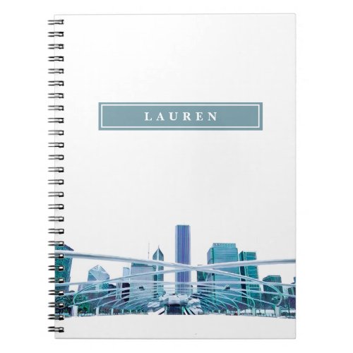 Personalized Chicago Skyline in Winter Notebook